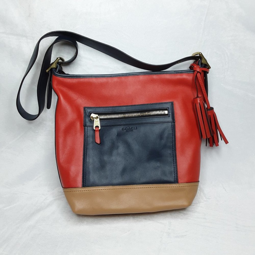 COACH Legacy Leather Color Block Duffle Bag